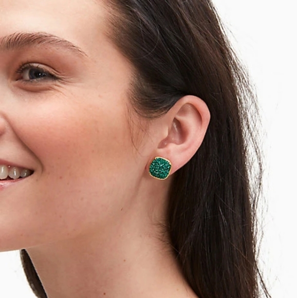 NEW Kate Spade Clay Pave Small Square Studs - Picture 3 of 7